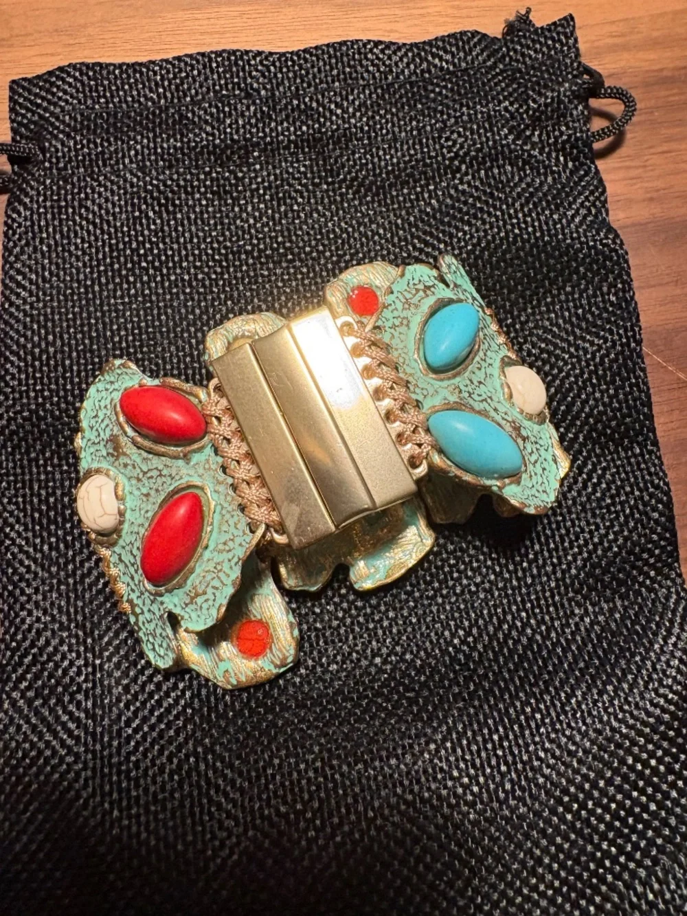 Chunky handmade bracelet with stones - Italian made